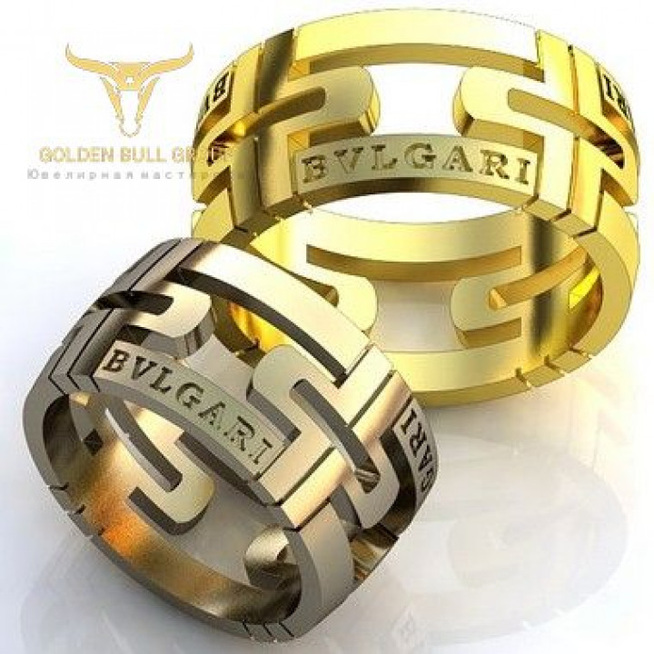Обручальное кольцо "BVLGARI"  фигурное  GB-144